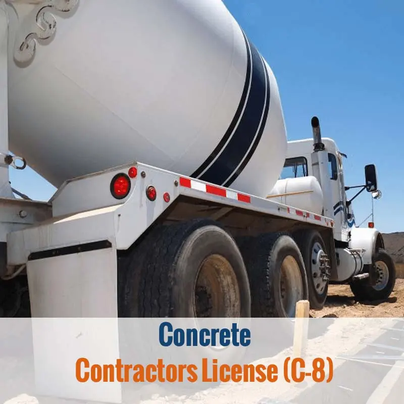 California C-8 Concrete Contractor License exam-preparation course.