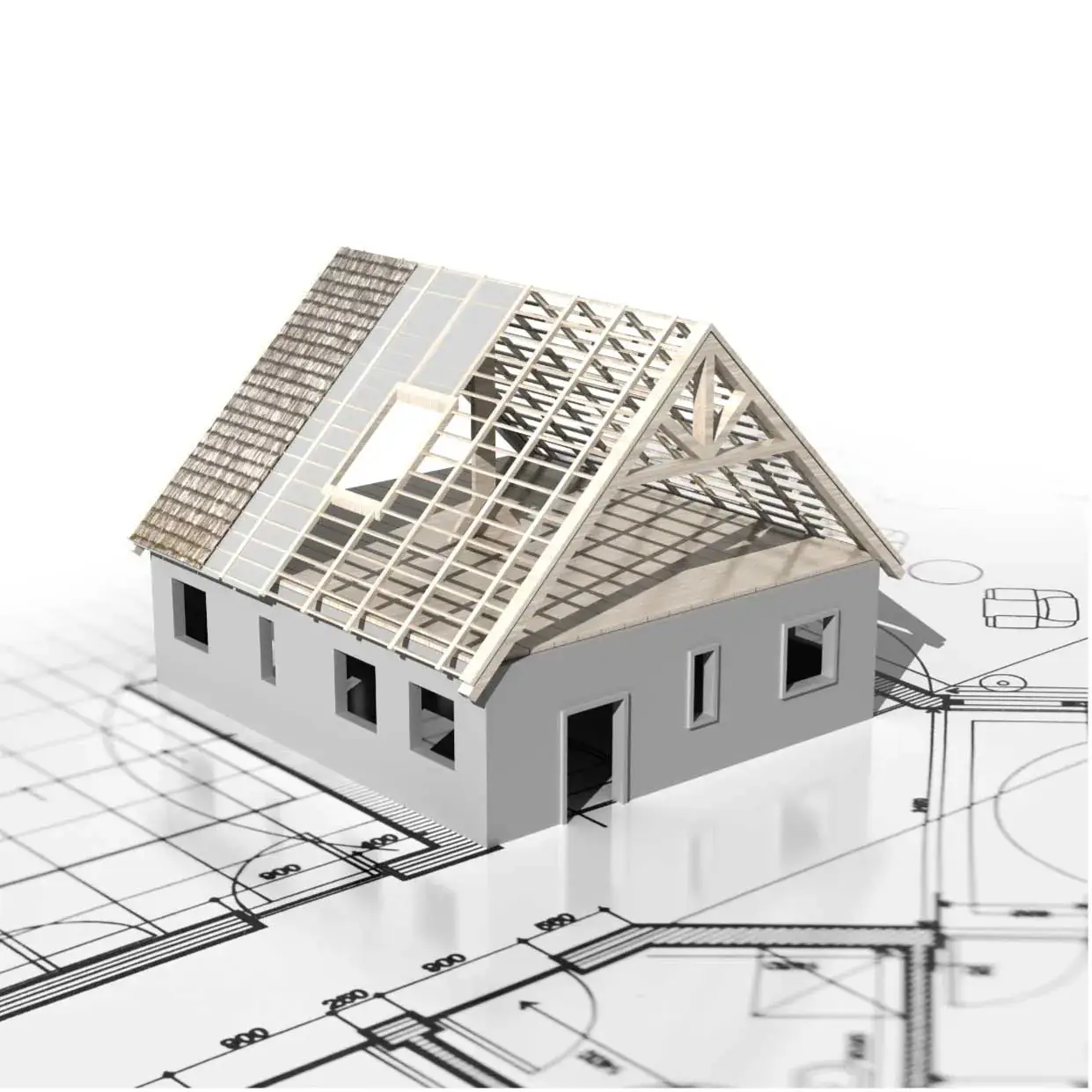 Looking at roofing plans to identify project costs